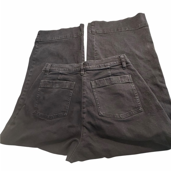 Eileen Fisher Cotton Wide Leg Cropped Black Jeans Sz 25 - Picture 7 of 12